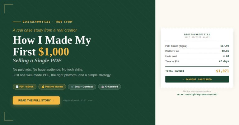 How I Made My First $1,000 Selling a PDF - And How You Can Too