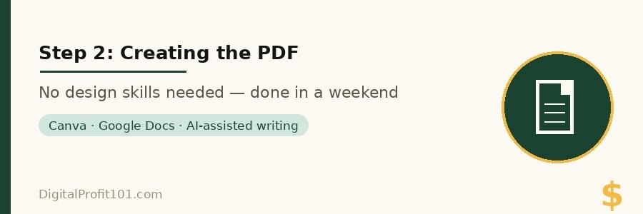 A professional, sellable PDF can be created with free tools in 48 hours